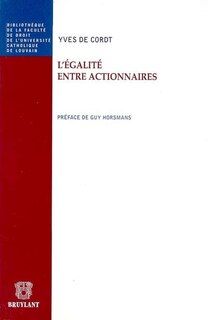 Couverture_L' &eacute;galit&eacute; entre actionnaires