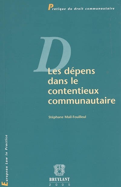 Couverture_Les dépens dans le contentieux communautaire