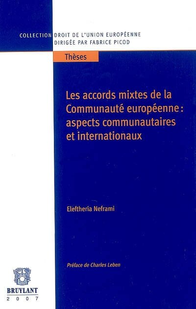 Couverture_Les accords mixtes de la Communauté européenne