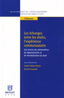 Front cover_Les échanges entre les droits, l'expérience communautaire