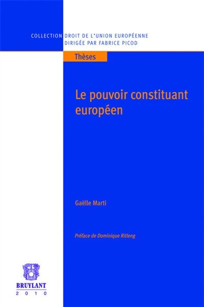 Front cover_Le pouvoir constituant européen