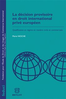 Front cover_La décision provisoire en droit international privé européen