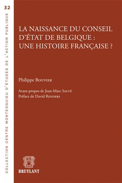Front cover_La naissance du Conseil d'Etat de Belgique