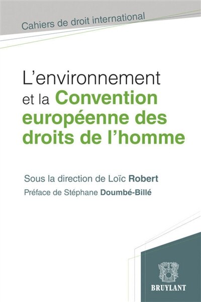 Front cover_L' environnement et la Convention européenne des droits de l'homme