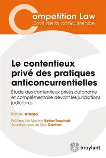Front cover_Le contentieux privé des pratiques anticoncurrentielles