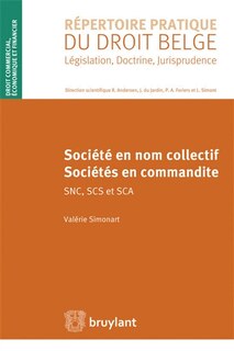 Front cover_Soci&eacute;t&eacute; en nom collectif, soci&eacute;t&eacute;s en commandite