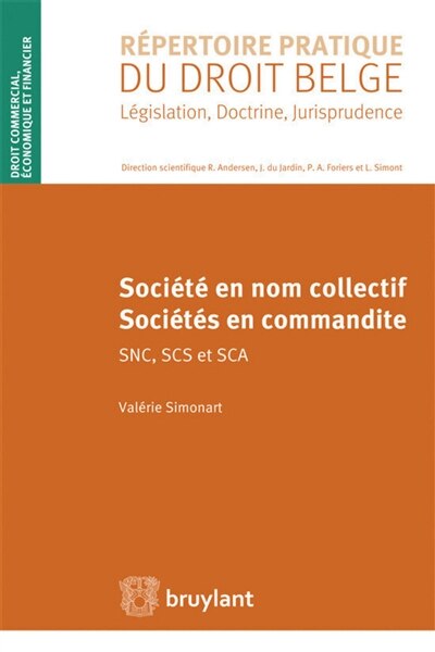 Front cover_Soci&eacute;t&eacute; en nom collectif, soci&eacute;t&eacute;s en commandite