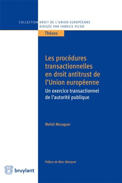 Couverture_Les procédures transactionnelles en droit antitrust de l'Union européenne