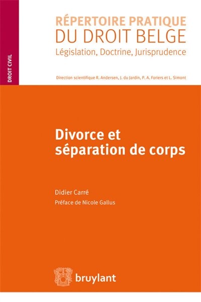 Front cover_Divorce et séparation de corps