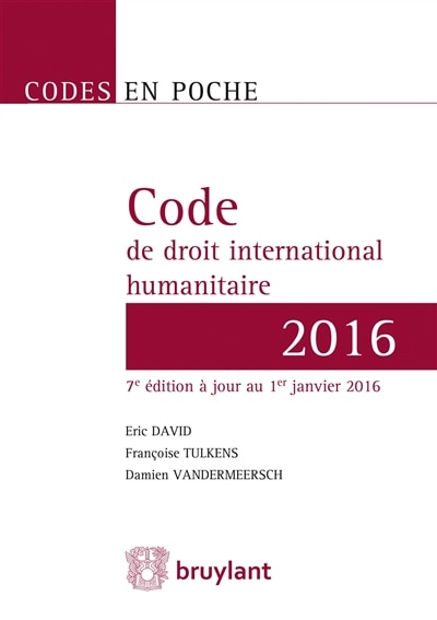 Front cover_Code de droit international humanitaire