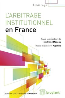 Front cover_L' arbitrage institutionnel en France