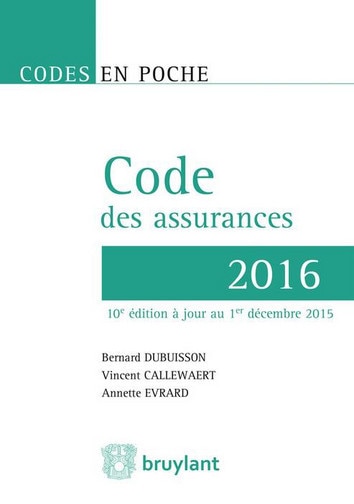 Front cover_Code des assurances 2016