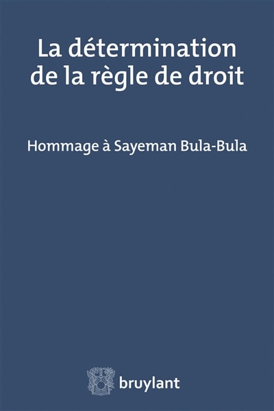 Couverture_La détermination de la règle de droit