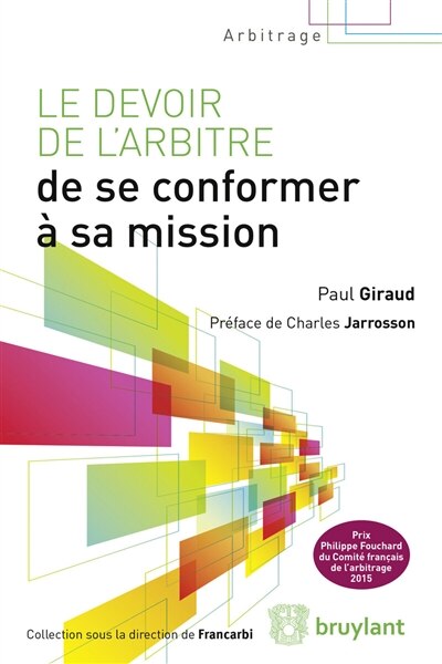 Front cover_Le devoir de l'arbitre de se conformer à sa mission