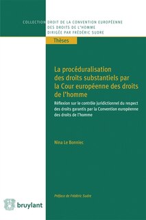Front cover_La procéduralisation des droits substantiels par la Cour européenne des droits de l'homme