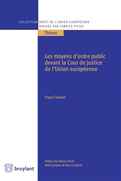 Front cover_Les moyens d'ordre public devant la Cour de justice de l'Union européenne