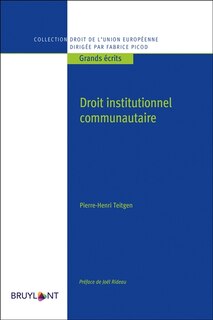 Front cover_Droit institutionnel communautaire