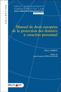 Front cover_Manuel de droit européen de la protection des données à caractère personnel