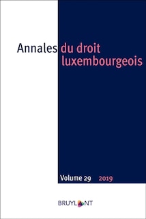 Couverture_Annales du droit luxembourgeois, n°29 (2019)