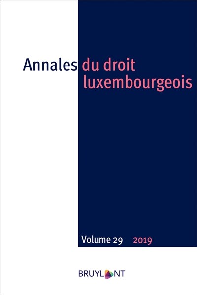 Couverture_Annales du droit luxembourgeois, n°29 (2019)