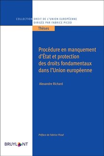Front cover_Procédure en manquement d'Etat et protection des droits fondamentaux dans l'Union européenne