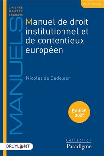 Front cover_Manuel de droit institutionnel et de contentieux européen