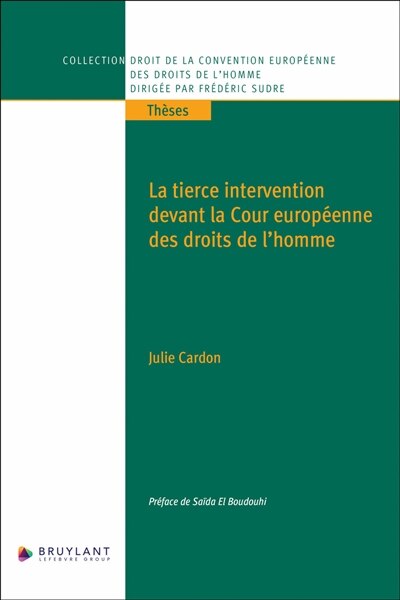 Front cover_La tierce intervention devant la Cour européenne des droits de l'homme