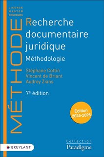 Front cover_Recherche documentaire juridique : méthodologie : édition 2025-2026