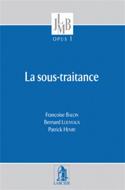 Front cover_La sous-traitance