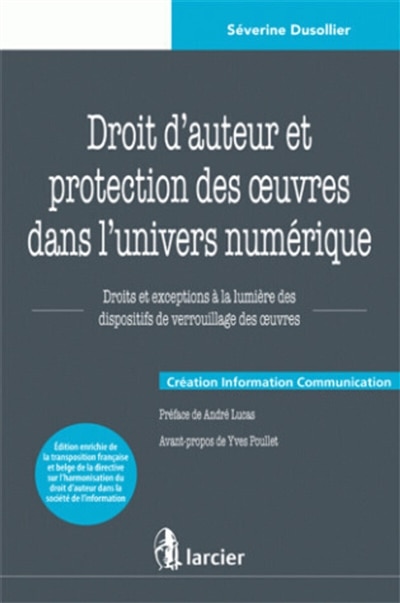 Front cover_Droit d'auteur et protection des oeuvres dans l'univers numérique