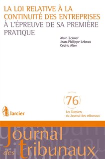 Front cover_La loi relative à la continuité des entreprises