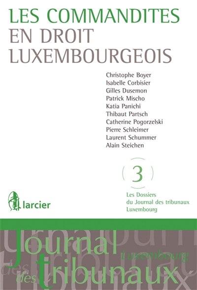 Couverture_Les commandites en droit luxembourgeois