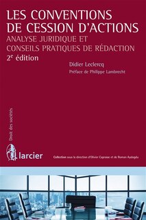 Front cover_Les conventions de cession d'actions : analyse juridique et conseils pratiques de rédaction