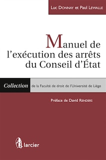 Front cover_Manuel de l'exécution des arrêts du Conseil d'Etat