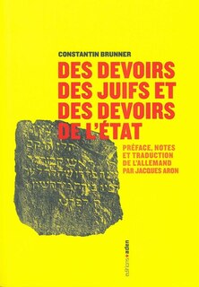 Couverture_Des devoirs des Juifs et des devoirs de l'Etat