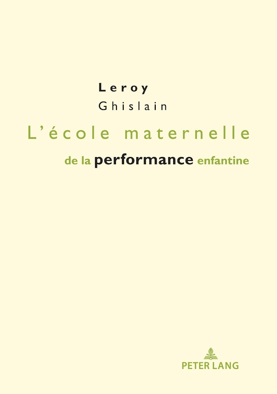 Front cover_L'école maternelle de la performance enfantine