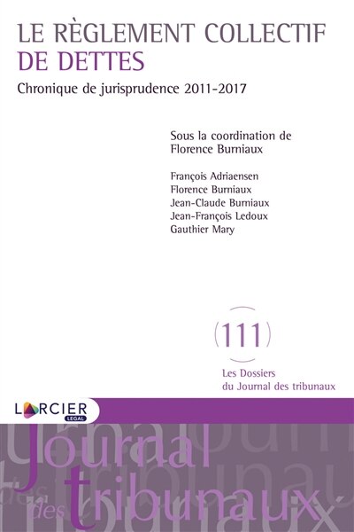 Front cover_Le règlement collectif de dettes