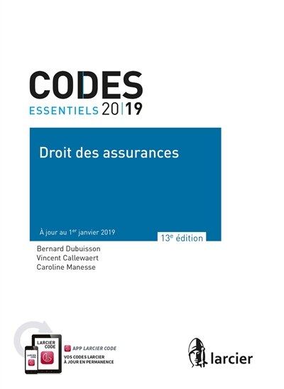 Couverture_Droit des assurances 2019
