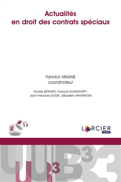 Front cover_Actualités en droit des contrats spéciaux