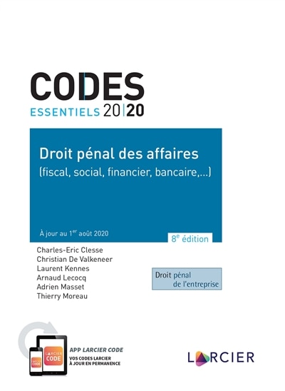 Front cover_Droit pénal des affaires (fiscal, social, financier, bancaire...) 2020