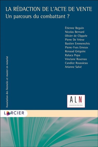 Front cover_La rédaction de l'acte de vente