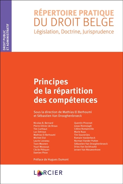 Front cover_Principes de la répartition des compétences