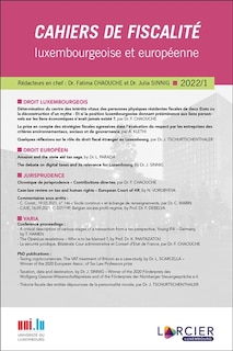 Front cover_Cahiers de fiscalité luxembourgeoise et européenne, n°1 (2022)