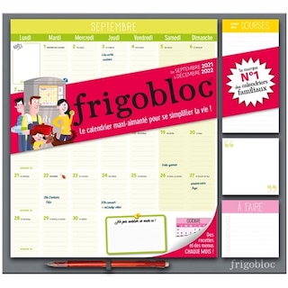 Front cover_Frigobloc mensuel : de septembre 2021 à décembre 2022 : le calendrier maxi-aimanté pour se simplifier la vie !