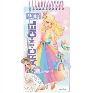 Couverture_Carnet créatif Mode Academy Arc-en-ciel (avec un bracelet)