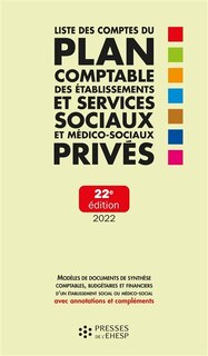 Front cover_Liste des comptes du plan comptable des établissements et services sociaux et médico-sociaux privés
