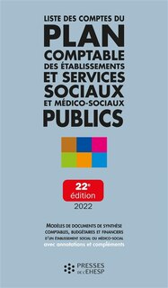 Front cover_Liste des comptes du plan comptable des établissements et services sociaux et médico-sociaux publics