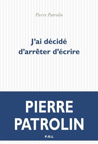 Front cover_J'ai décidé d'arrêter d'écrire