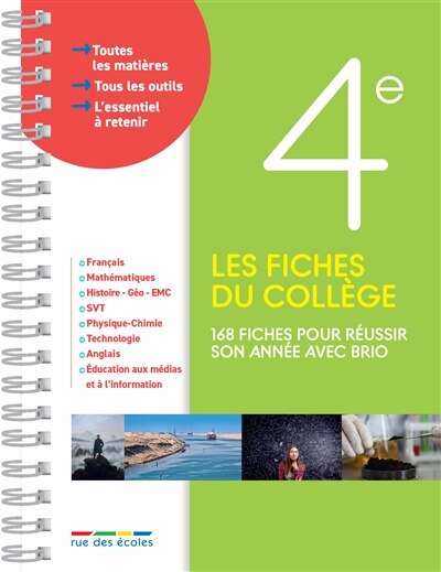 Front cover_Les fiches du collège, 4e