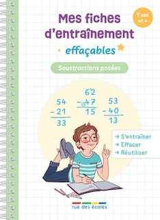 Soustractions posées: mes fiches d'entraînement effaçables